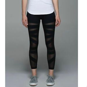 Lululemon 🍋 High Times bandage mesh pant BLK sz 8